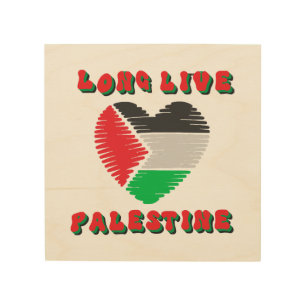 Long Live Palestine Wood Wall Art