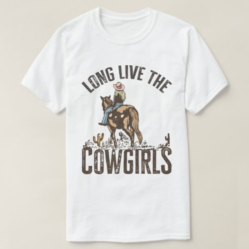 Long Live The Cowgirls Retro Sublimations Western T_Shirt