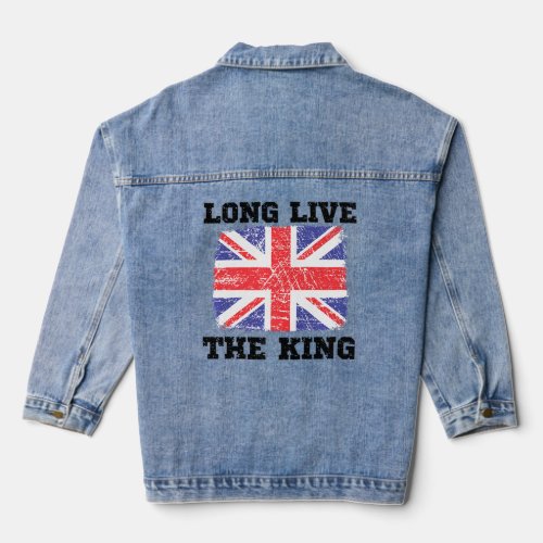 Long Live The King England UK British Crown Suppor Denim Jacket