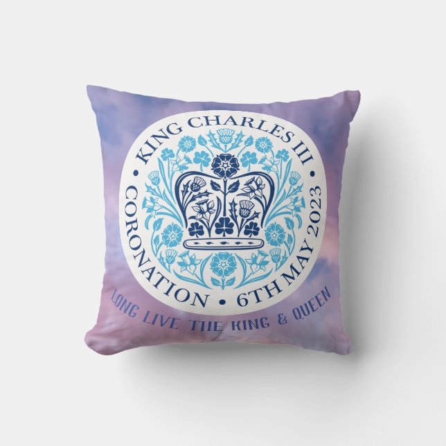 Long Live The King & Queen - Coronation. Editable. Throw Pillow (Front)