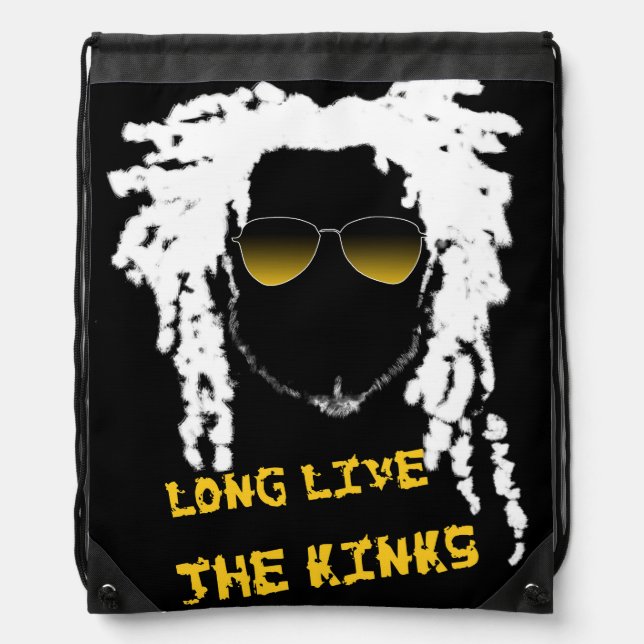 "Long Live the Kinks" Drawstring Backpack (Front)