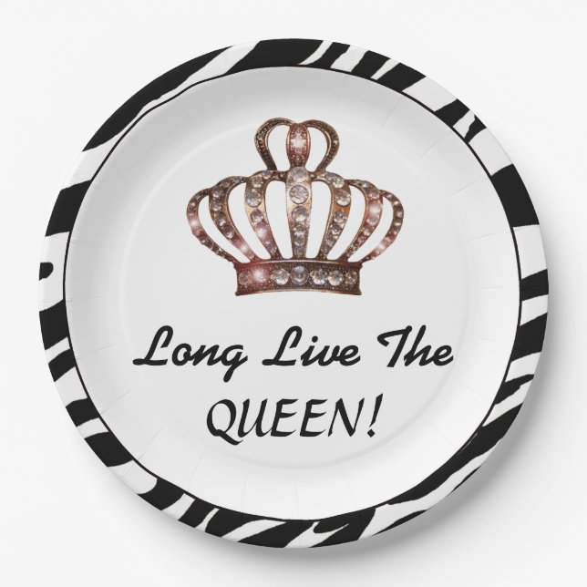 "Long Live The QUEEN!" Paper Plates (Front)