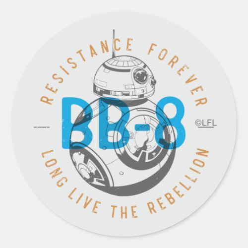 Long Live The Rebellion BB_8 Badge Classic Round Sticker