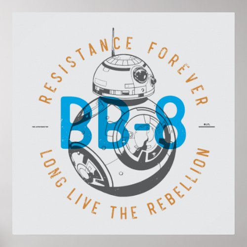 Long Live The Rebellion BB_8 Badge Poster