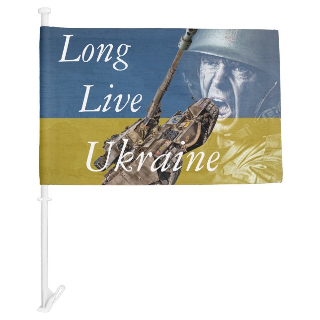 Long Live Ukraine   Car Flag (Front)