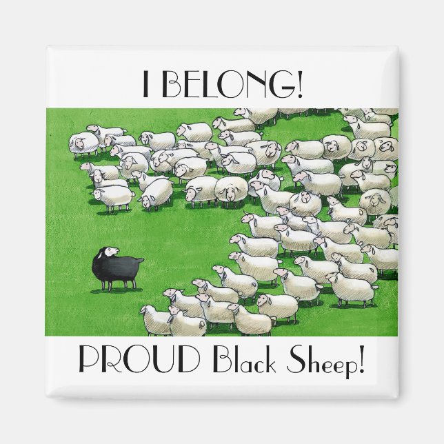 Long Lost Lamb: Proud Black Sheep Magnet (Front)