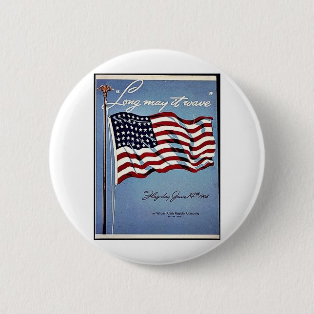 Long May It Wave Pinback Button (Front)