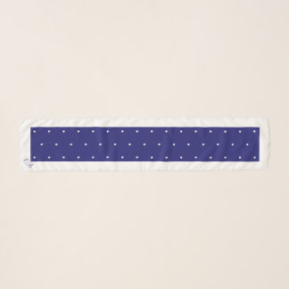 Long Midnight Blue Polka Dot Chiffon Scarf
