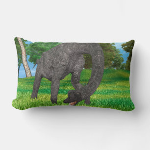 Long Neck Dinosaur Jungle Adventure Lumbar Pillow