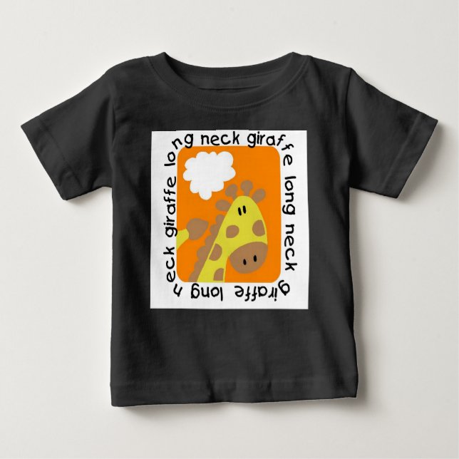 Long Neck Giraffe Baby Raglan T-shirt (Front)
