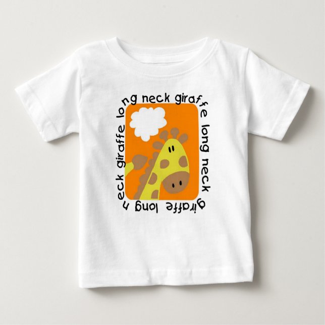 Long Neck Giraffe Toddler Ruffle Tee (Front)