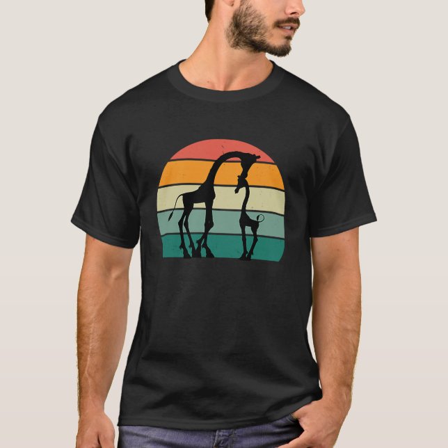 long neck safari cute baby giraffe animal park wil T-Shirt (Front)