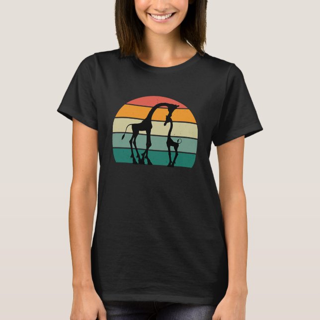 long neck safari cute baby giraffe animal park wil T-Shirt (Front)