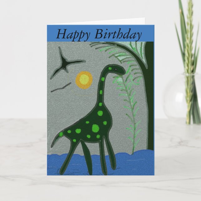 Long necked Dinosaur Greeting Card (Front)