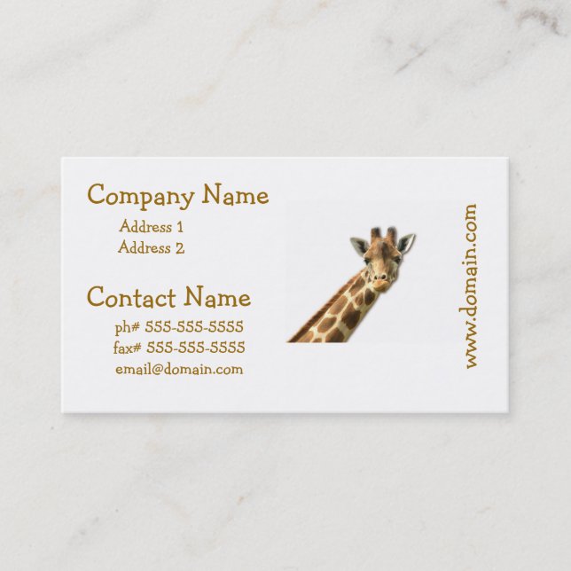 Long Necked Giraffe Business Cards (Front)