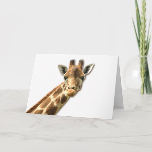 Long Necked Giraffe Greeting Card (Front)