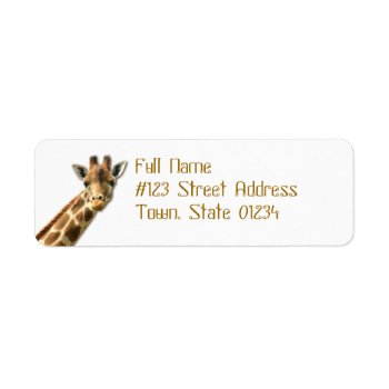 Long Necked Giraffe  Mailing Labels by WildlifeAnimals at Zazzle