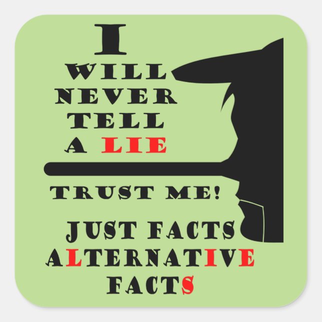 Long Nose Alternative Facts Sq Stickers (Front)