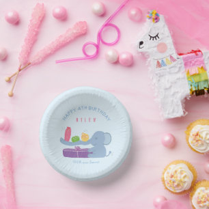 Long-Nosed Elephant & Gifts Birthday Paper Bowl