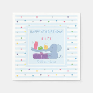 Long-Nosed Elephant & Gifts Paper Napkins - Polka