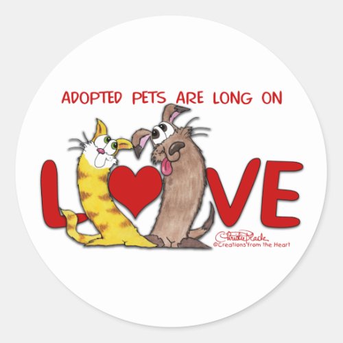 Long on Love_Cat and Dog Classic Round Sticker