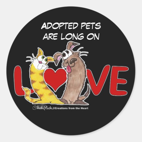 Long on Love_Cat and Dog Classic Round Sticker
