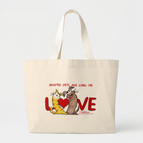 Long on Love_Cat and Dog Large Tote Bag