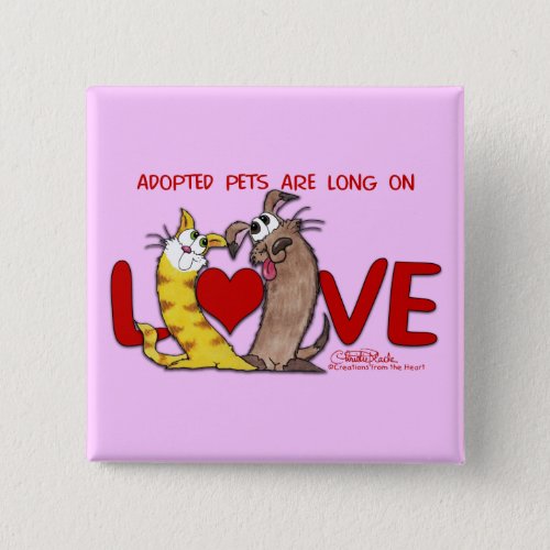 Long on Love_Cat and Dog Pinback Button