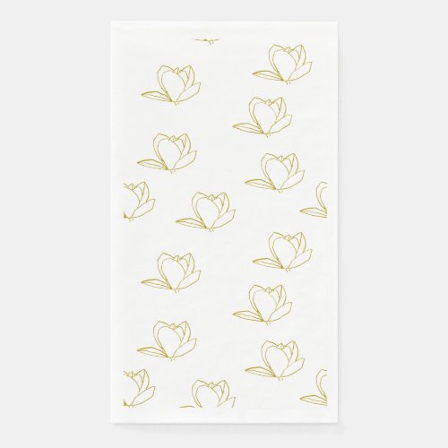 LONG PAPER SERVILLET WITH GOLD FLOWERS PAPER GUEST TOWELS