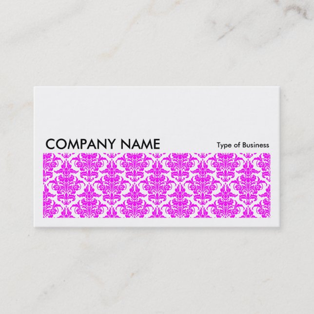 Long Picture 0119 - Magenta Damask Pattern Business Card (Front)