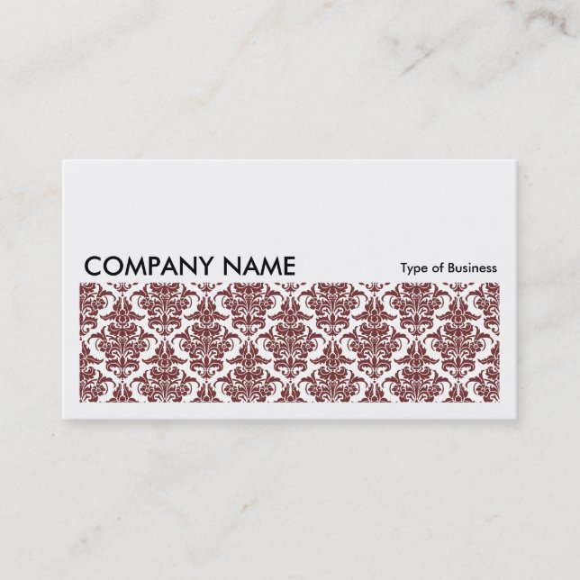 Long Picture 0121 - Dk Brown Damask Pattern Business Card (Front)