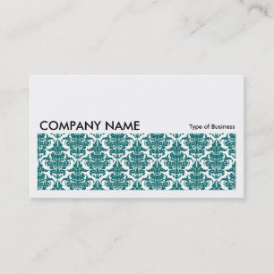 Long Picture 0123 - Moss Green Damask Pattern Business Card