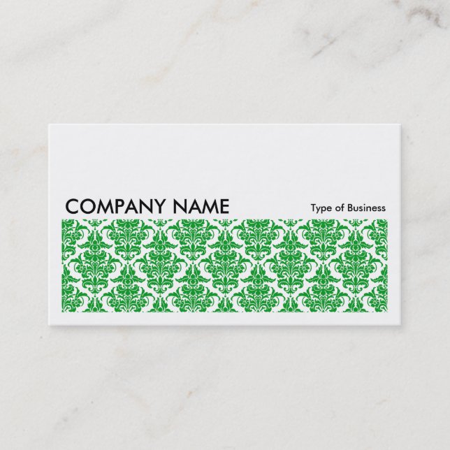 Long Picture 0126 - Grass Green Damask Business Card (Front)