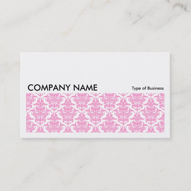 Long Picture 0132 - Pink Damask Business Card (Front)