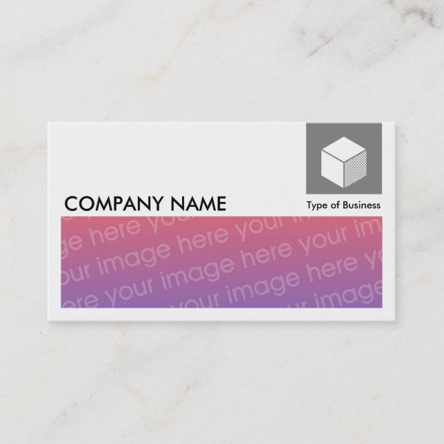 Long Picture - Logo and Panel - Mid Gray Business Card (Front)