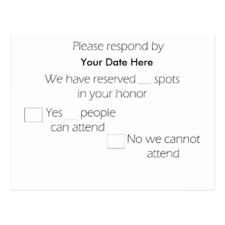 Long Post Card RSVP Card