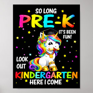 Long Pre-K Kindergarten Here Come Unicorn Poster
