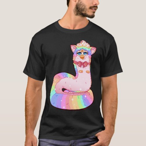 Long Rainbow Furby Sticker T_Shirt