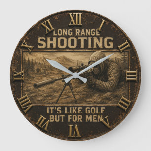 Long Range Shooting Precision Marksman Rustic  Large Clock