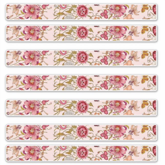 Long rectangular floral  sticker (Front)