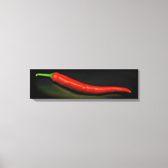 Long Red Chilli Canvas Wrapped Print (Front)