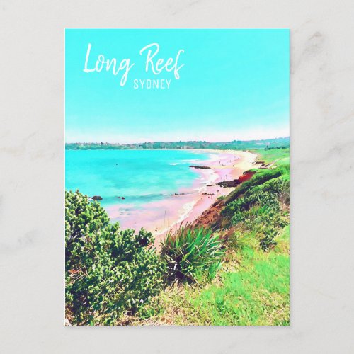 Long Reef Sydney Northern Beaches retro travel Postcard