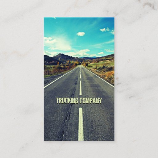 Customizable Long Road to the Mountains Trucker Business Card