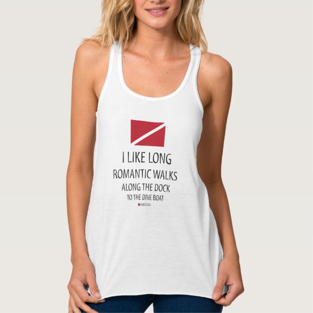 Long Romantic Walks to the Dive Boat Tank Top (Front)