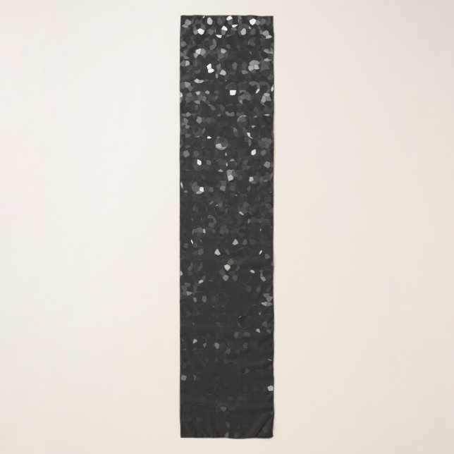 Long Scarf Black Crystal Bling Strass (Front)