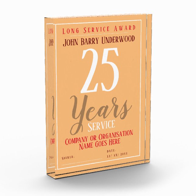 Long Service Award Certificate (Left)