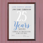 Long Service Award Certificate<br><div class="desc">Certificate for Loyal Service. Long Service Award Certificate for a Loyal Worker,  and maybe for a Retirement Award. Includes length of service and recipient name. Silver grey background. Includes a white border.</div>