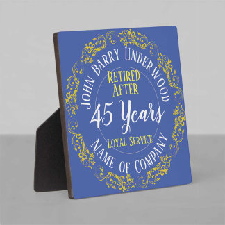 Long Service Award or Retirement Plaque