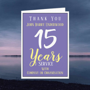 Long Service Award Recognition Card