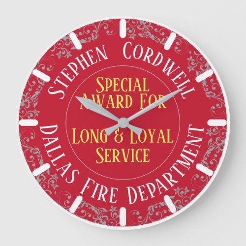 Long Service Fireman Loyal Service Award Large Clock